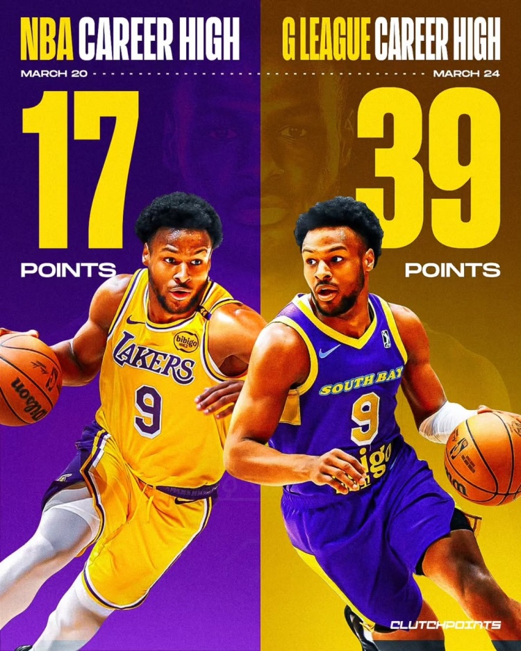 在進(jìn)步！布朗尼一周內(nèi)先后創(chuàng)下個人NBA和G聯(lián)盟單場得分新紀(jì)錄