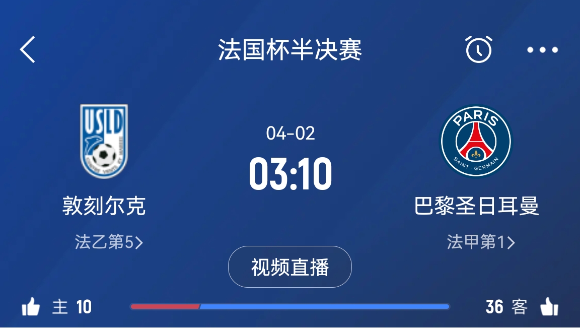 繼續(xù)大撤退？法國(guó)杯半決賽敦刻爾克挑戰(zhàn)巴黎，此前連續(xù)逆轉(zhuǎn)法甲隊(duì)
